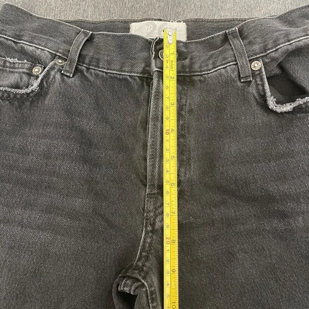 Free People Women's Maggie Mid Rise Straight Black Jeans, Size 26 - Picture 8 of 9